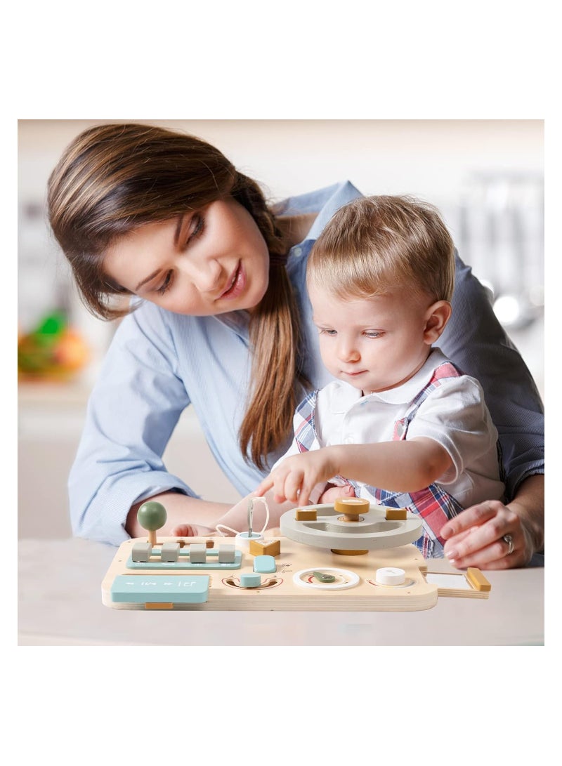 Beauenty Montessori Wooden Car Steering Wheel Busy Board for Toddlers, Sensory Activity Toy to Enhance Fine Motor Skills and Educational Play, Perfect Gift for Kids. - Image 4