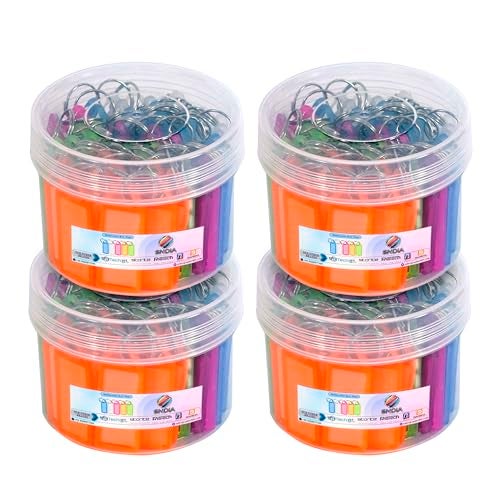 SNDIA Plastic 200 Pcs Key Tag Multicolor Keyring & Keychain With Name Tag Labels Assorted Keychain With Two Side Id Label And Split Ring For Office, Home Key - Image 1