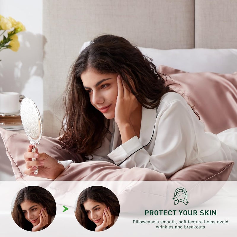 Globally engineered build King Size Satin Pillowcase Set of 2, Similar to Silk Pillow Cases, Satin Cooling Pillow Covers for Hair and Skin with Envelope Closure, 20x36 inches,Burlwood Flexible use switching - Image 2