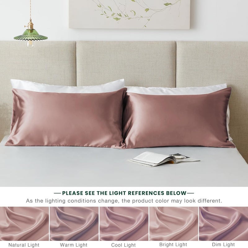 Globally engineered build King Size Satin Pillowcase Set of 2, Similar to Silk Pillow Cases, Satin Cooling Pillow Covers for Hair and Skin with Envelope Closure, 20x36 inches,Burlwood Flexible use switching - Image 5