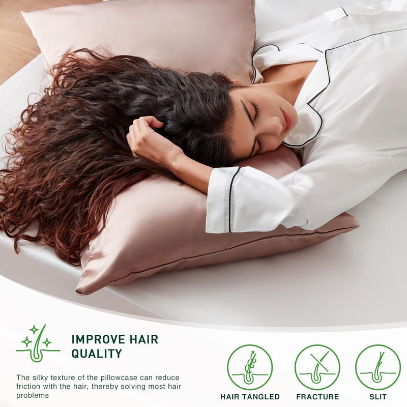 Globally engineered build King Size Satin Pillowcase Set of 2, Similar to Silk Pillow Cases, Satin Cooling Pillow Covers for Hair and Skin with Envelope Closure, 20x36 inches,Burlwood Flexible use switching - Image 3