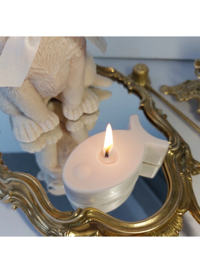 Cat & Fish Candle Set – 100% Natural Beeswax Scented Candles in Ivory, Eco-Friendly Smoke-Free Flame, Decorative Gift for Cat Lovers & Home Decor  - Image 4