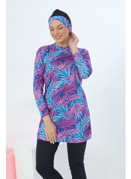 Medipek Lycra Patterned Fully Covered Hijab Swimsuit  - Image 2