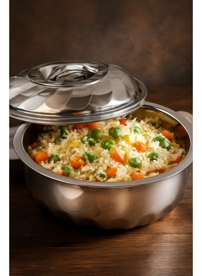 Noon East 3-Piece Insulated Stainless Double Wall Hot Pot Set - Elegant Casseroles/Serving Bowls/Hot Food Containers, Keeps Meals Hot & Fresh for Hours (1L, 1.5L, 2.5L) - Image 3