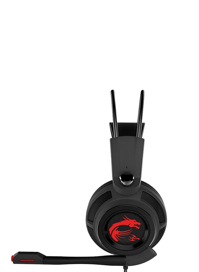 MSI Wired Over-Ear Gaming Headphones With Mic Black/Red - Image 2