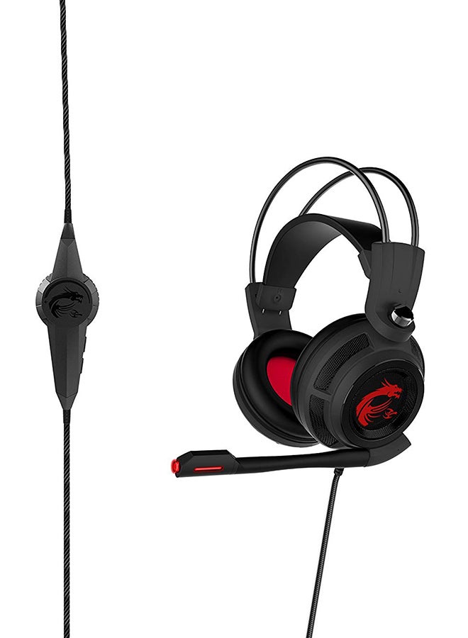 MSI Wired Over-Ear Gaming Headphones With Mic Black/Red - Image 3
