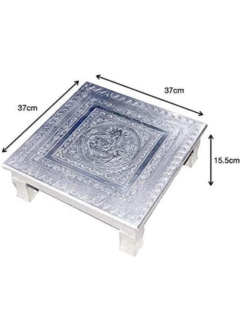 QUESERA Aluminium Foil Designer Bajot/Chowki/Peeta for Religious Purpose  - Image 3