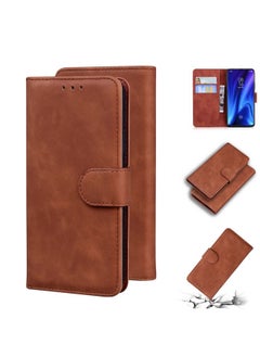 HuHa Case Cover For Xiaomi Redmi K20 / K20 Pro & Mi 9T/ Mi 9T Pro Skin Feel Pure Color Flip Leather Phone Case Brown 