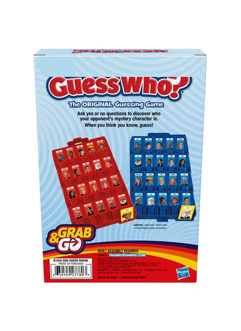 Guess Who? Grab and Go – Original Guessing Game For Kids Ages 6 and Up, Portable 2 Player Game, Travel Game For Kids