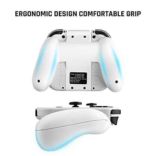 FANPL Charging Controller for Nintendo Switch & Switch OLED Joy-Cons, Game Accessories with Charge Indicator, Handle Grip with 1 m/3.3 Ft USB Type-C Data Cable, 6 Thumb Grip Caps (White) - Image 4