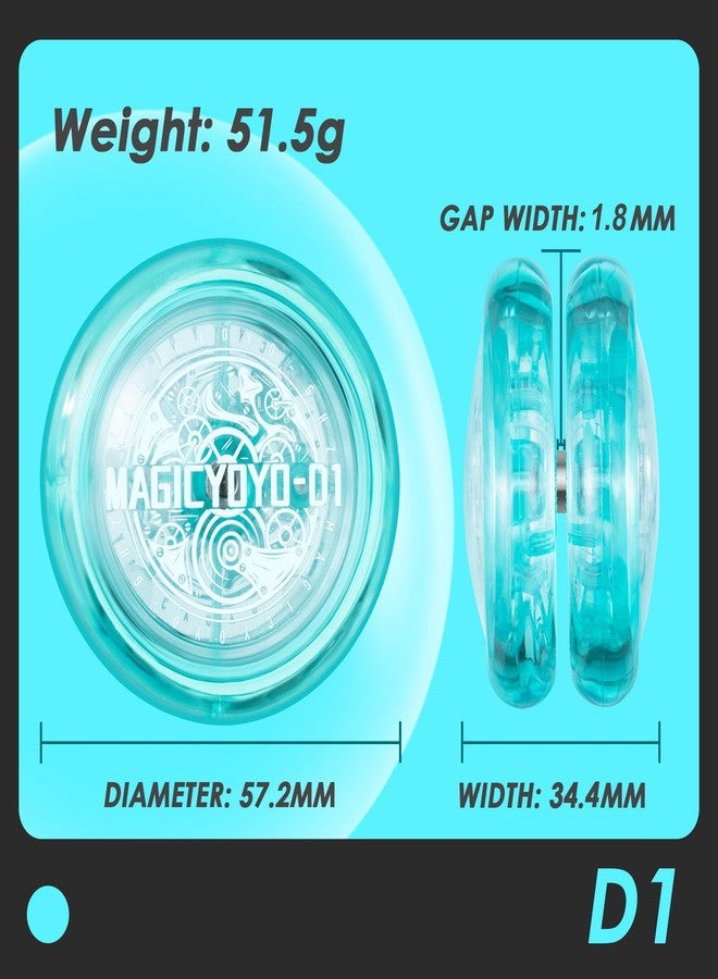 MAGICYOYO Looping Yoyo D1 Responsive Yoyo for Kids - 2A Loop Yo-yo for Beginner, Starter Yo Yo Easy to Play Basic String Tricks Yo Yo with 12 Strings, 2 Bags, 2 Gloves(Crystal Black and Crystal Blue) - Image 3