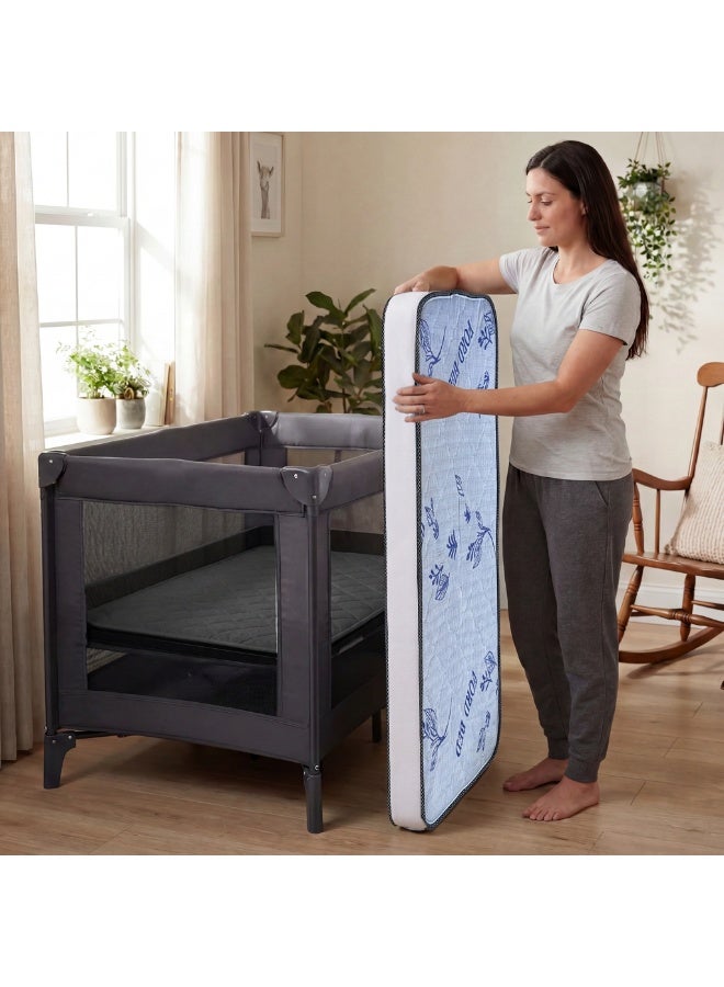 Premium Baby Travel Cot Mattress, 120 × 60 cm, 5 cm Thick – Padded, Breathable & Hypoallergenic (Mattress Only) - Image 3