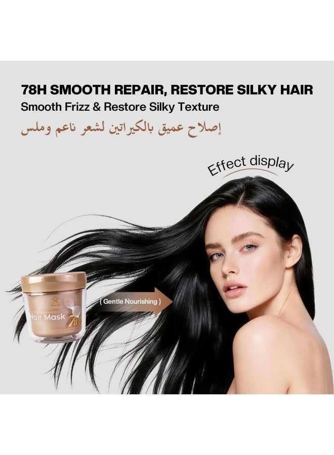 STARPLEX Hair Mask 300ml+100ml Free + 4 Companion Liquids - Repairing Silky Smooth Formula | Argan Oil Keratin Nano Keratin Amino Acids & Ceramide | 78H Long-Lasting Perfume - Image 1