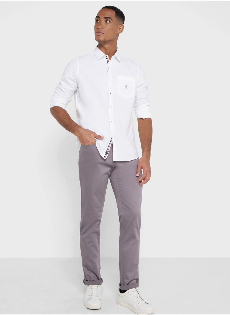 Thomas Scott - Thomas Scott Men White Relaxed Cotton Casual Sustainable Shirt - Image 1