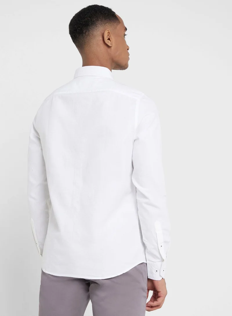 Thomas Scott Thomas Scott Men White Relaxed Cotton Casual Sustainable Shirt