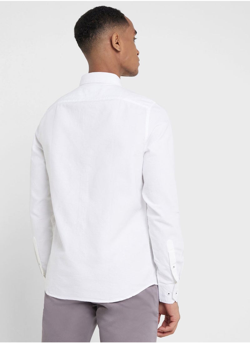 Thomas Scott - Thomas Scott Men White Relaxed Cotton Casual Sustainable Shirt - Image 1