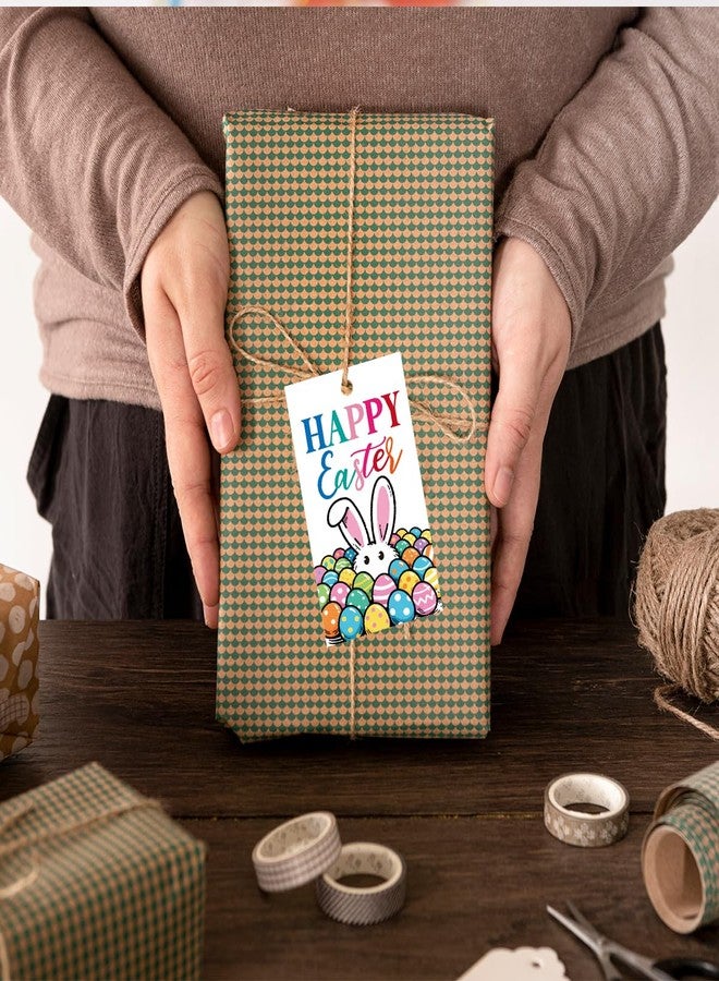 WUZYOU بطاقات هدايا عيد الفصح، بطاقات عيد فصح سعيد، بطاقة أرنب سعيد، بطاقة ورقية معلقة مزخرفة لعيد الفصح لتغليف الهدايا وسلال الهدايا ومستلزمات تزيين حفلات عيد الفصح، 2 بوصة × 3.5 بوصة - 100 قطعة - Image 5