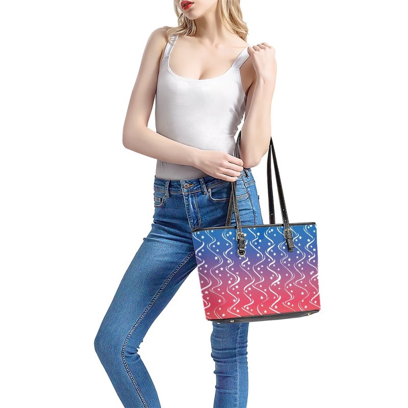 New Geometric Pattern Printing Rectangular Leather Bag Women'S Handbag Travel A Generation Of Hair - Image 1