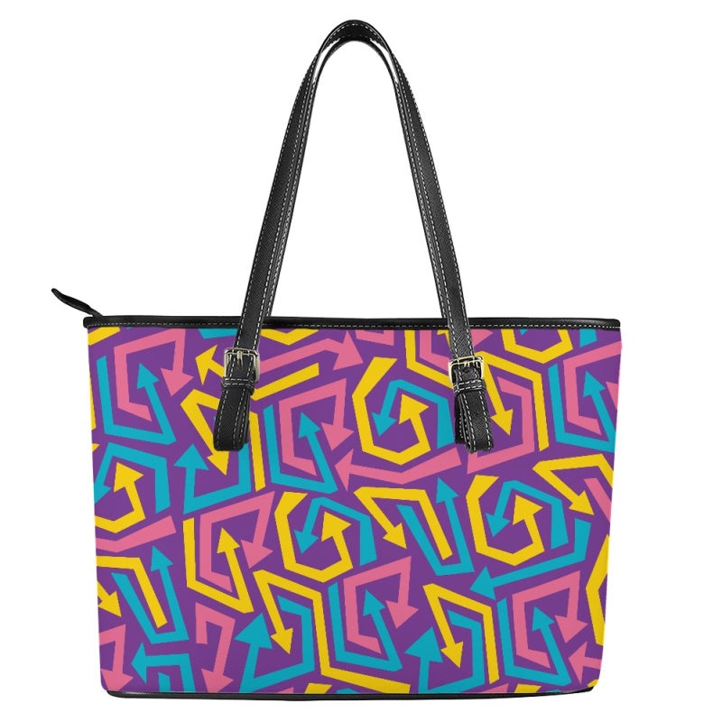 New Geometric Pattern Printing Rectangular Leather Bag Women'S Handbag Travel A Generation Of Hair - Image 5