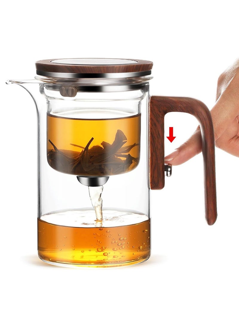 LENND teapot, teapot with strainer, water separating borosilicate glass teapot, magnetic teapot for loose tea, teapot with infuser  - Image 1