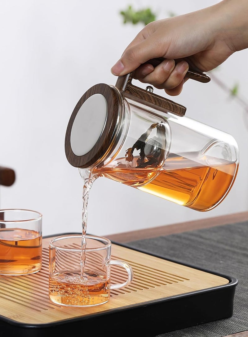 LENND teapot, teapot with strainer, water separating borosilicate glass teapot, magnetic teapot for loose tea, teapot with infuser  - Image 4