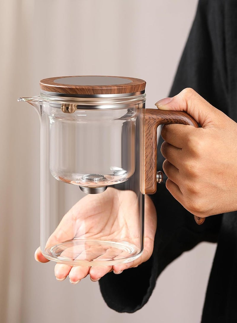 LENND teapot, teapot with strainer, water separating borosilicate glass teapot, magnetic teapot for loose tea, teapot with infuser  - Image 5