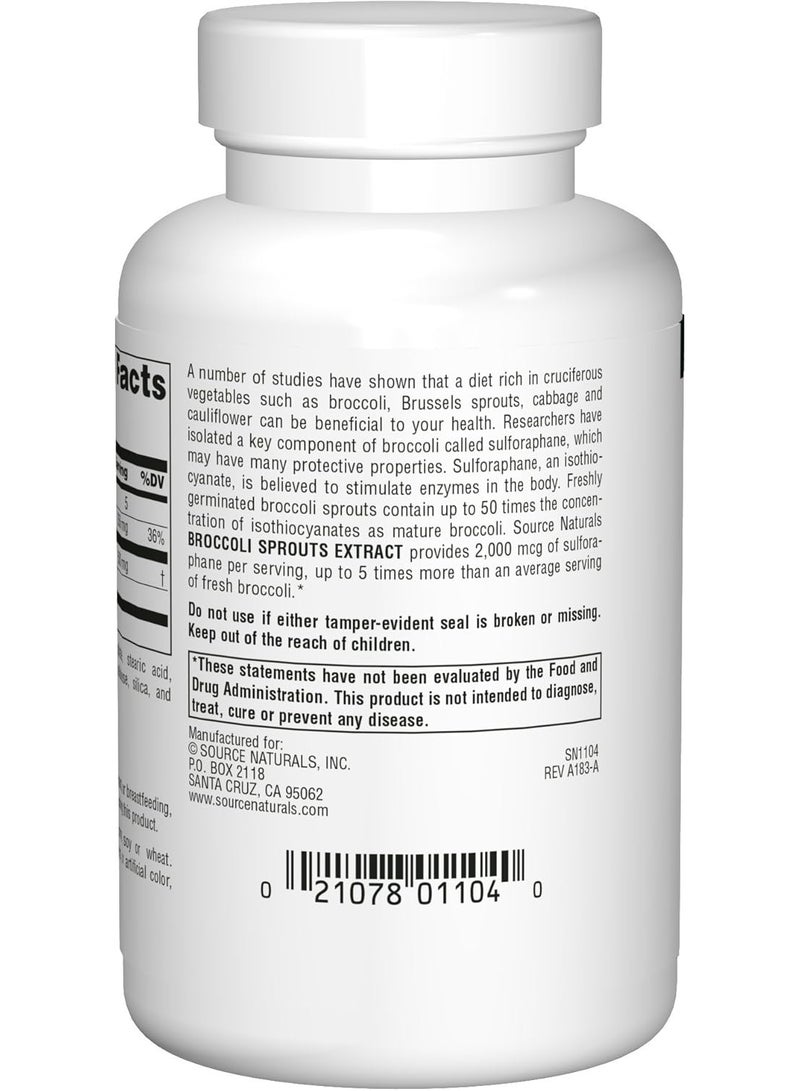 Source Naturals Broccoli Sprouts Extract Dietary Supplement 60 Tablets - Image 2
