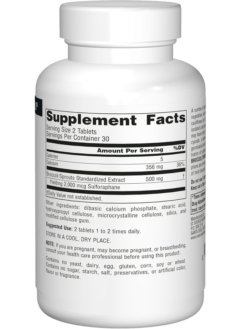 Source Naturals Broccoli Sprouts Extract Dietary Supplement 60 Tablets - Image 3