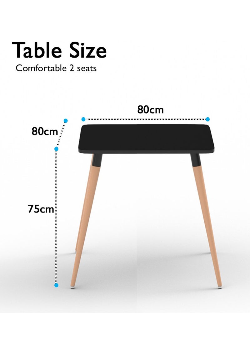 Mahmayi Mahmayi Cenare Dining Set (Dining Table With 2 X Plastic Chair) Black  - Image 4
