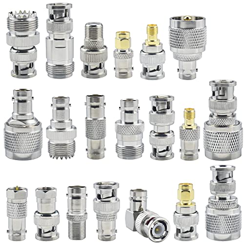 YOTENKO 20pcs BNC Connector Kits BNC to SMA/BNC to BNC/BNC to UHF/BNC to N/BNC to F RF Coax BNC Adapter Male to Female Cable Converter - Image 5