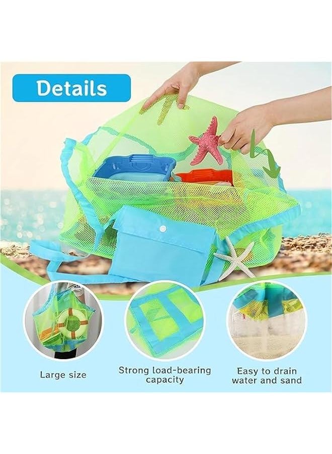 HOOKOR Mesh Beach Bag Extra Large Beach Bags and Totes Tote Backpack Toys Towels Sand Away For Holding Beach Toys Children' Toys Market Grocery Picnic Tote  - Image 3