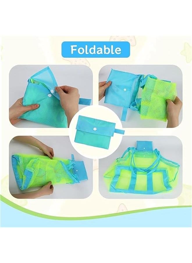 HOOKOR Mesh Beach Bag Extra Large Beach Bags and Totes Tote Backpack Toys Towels Sand Away For Holding Beach Toys Children' Toys Market Grocery Picnic Tote  - Image 4