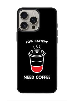 For iPhone 16 Pro Max Case [Compatible with MagSafe] Slim Magnetic cover Phone Case iPhone 16 Pro Max -Low battery need coffee