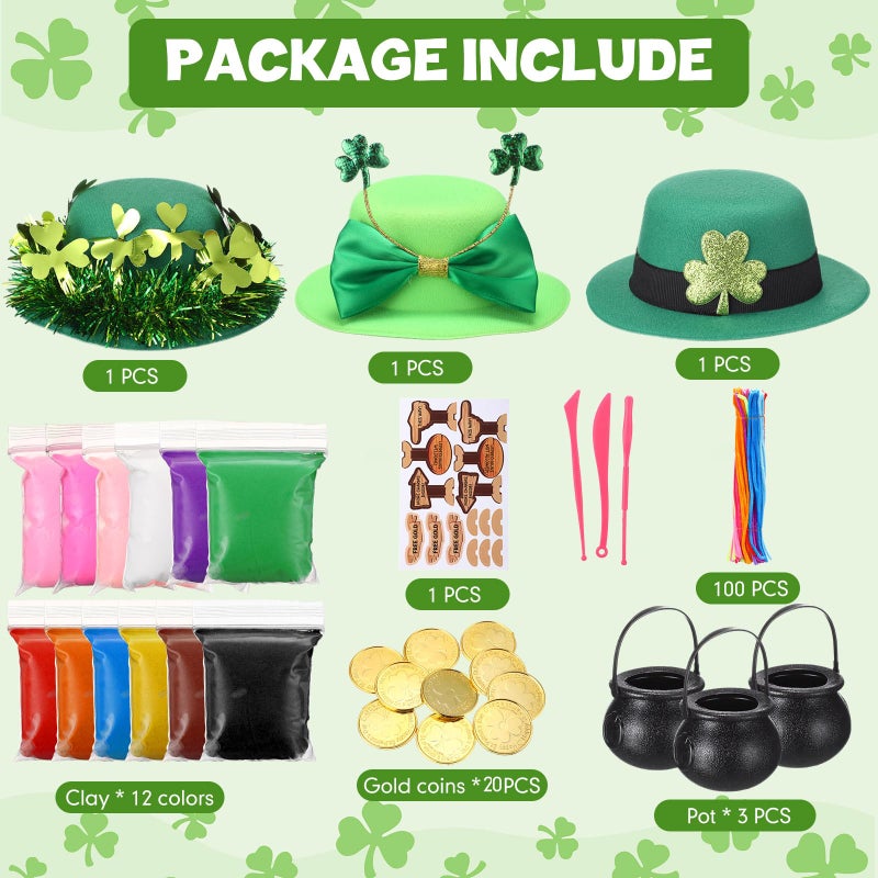 Threan 3 Set St Patrick's Day Leprechaun Trap Kit DIY St Patrick's Day Decorations St Patrick's Day Toys DIY Crafts Activity Leprechaun Trap Supplies with 3 Pcs Leprechaun Hats Catch a Leprechaun Trap - Image 2