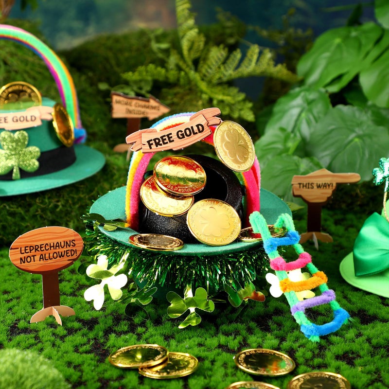 Threan 3 Set St Patrick's Day Leprechaun Trap Kit DIY St Patrick's Day Decorations St Patrick's Day Toys DIY Crafts Activity Leprechaun Trap Supplies with 3 Pcs Leprechaun Hats Catch a Leprechaun Trap - Image 4