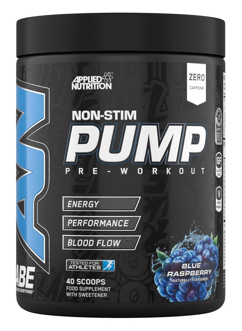 أبلايد نيوتريشن مضخة ABE قبل التمرين خالية من المنشطات - نكهة بلو راز، 40 مغرفة، 500 جم - Image 1