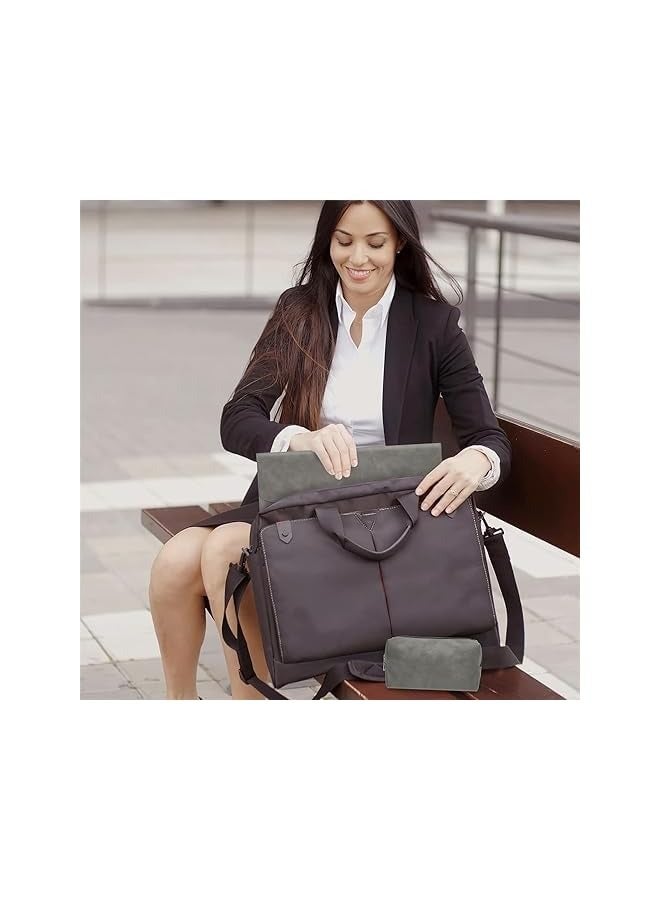 YARDHOBI 13-14 Inch Laptop Stand Sleeve Case, 13-14 Inch Computer Bag with 3 Adjustable Angle Laptop Stand, Faux Suede Leather for 13-14 Inch MacBook Air Pro Retina 13-14 Inch Surface Pro with Pouch (Gray) - Image 5