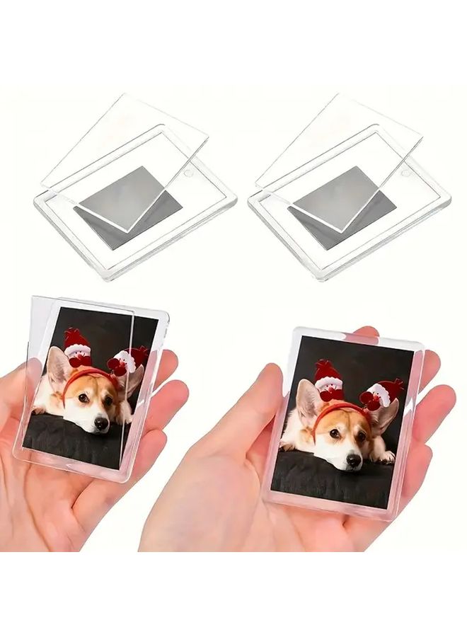 4pcs Large Acrylic Magnetic Double Sided Photo Frames For Refrigerator Desktop Display Stands Holiday Gifts - Image 4