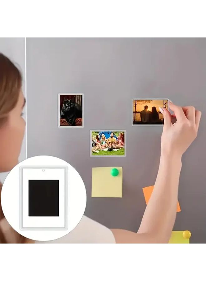 4pcs Large Acrylic Magnetic Double Sided Photo Frames For Refrigerator Desktop Display Stands Holiday Gifts - Image 1