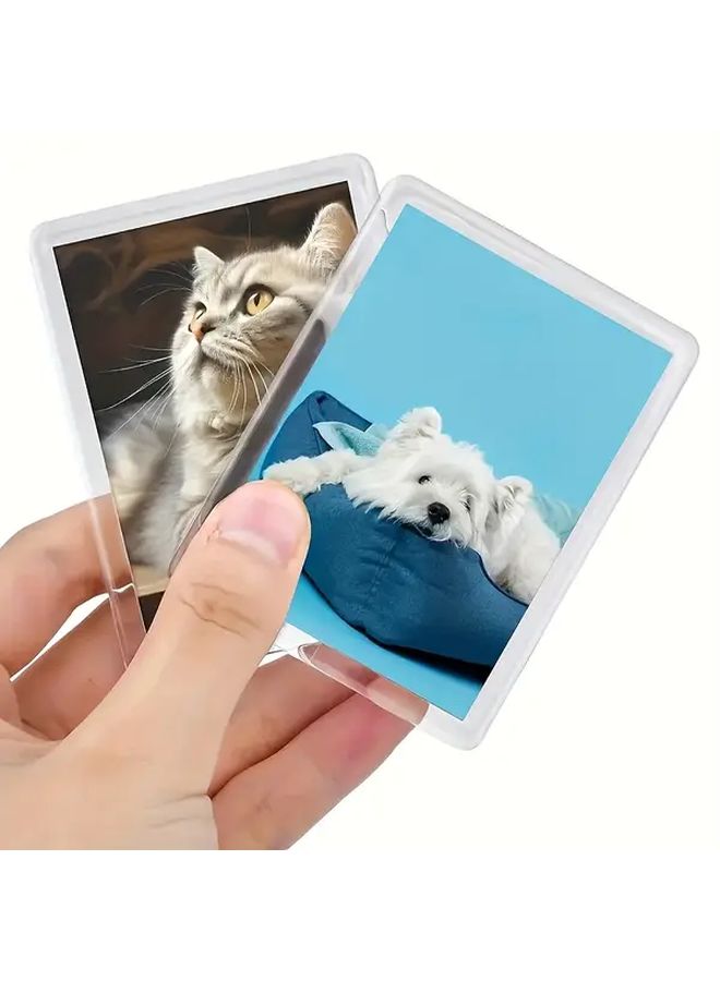 4pcs Large Acrylic Magnetic Double Sided Photo Frames For Refrigerator Desktop Display Stands Holiday Gifts - Image 5