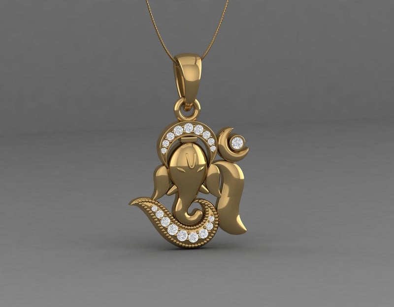 LMDPRAJAPATIS قلادة دينية من أوم غود مطلية بالذهب مع ألماس أمريكي للرجال والنساء - Image 3