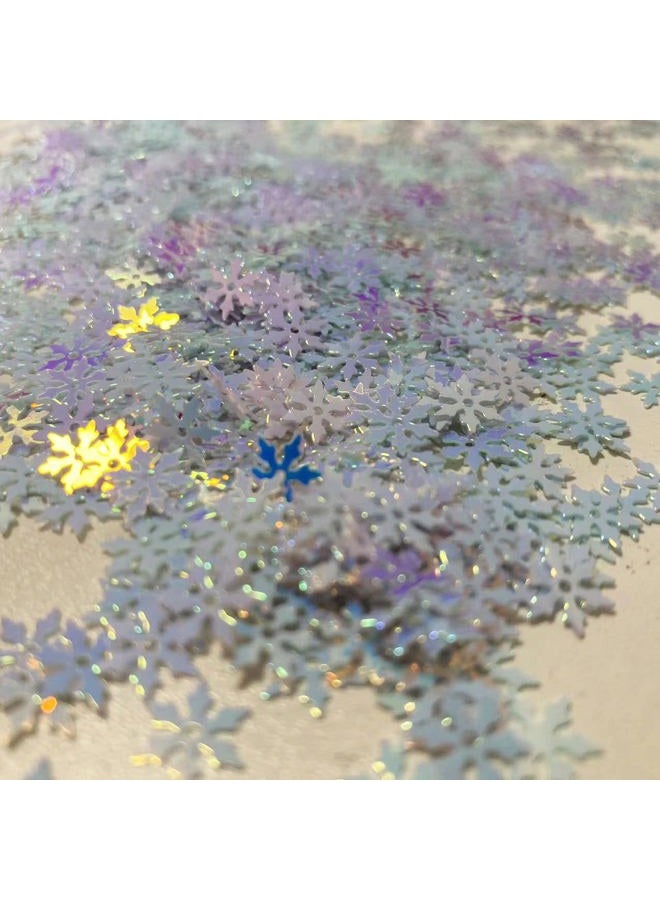 E-ASUM 2000 Pieces Snowflakes Party Glitter PVC Confetti for Christmas Table Confetti Glitter for Winter Snowfield Wonderland Xmas Party Supplies DIY Craft Projects Party Decorations - Image 4