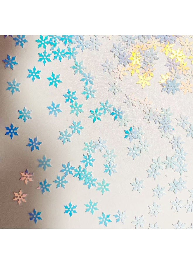 E-ASUM 2000 Pieces Snowflakes Party Glitter PVC Confetti for Christmas Table Confetti Glitter for Winter Snowfield Wonderland Xmas Party Supplies DIY Craft Projects Party Decorations - Image 5