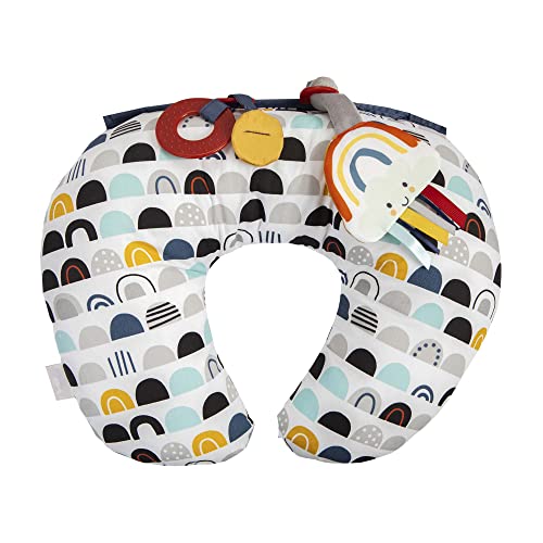 Boppy Tummy Time Prop Black and White Modern Rainbows with Teething Toys A Smaller Size for Comfortable Tummy Time Attached Toys Encourage Neck and Shoulder Strength Building
