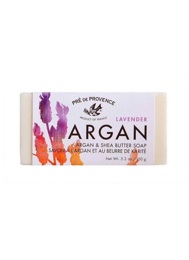 Pre De Provence Moroccan Argan Oil & Shea Butter Quad Milled Soap Bar (150 G) Lavender  - Image 1