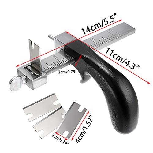 OwnMy Leather Cutting Tool Leather Strap Cutter with Aluminium Handle, Stainless Steel Gauge Leathers Strip Belt Cutter Tools with Accessory for DIY Leathercrafts - Image 2
