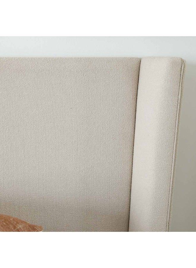 DANUBE HOME Barney 180X200 Upholstered King Bed Frame Sturdy Modern Design Wooden Double Bed Furniture Comfortable Bed For Bedroom - Beige/Brown  - Image 2