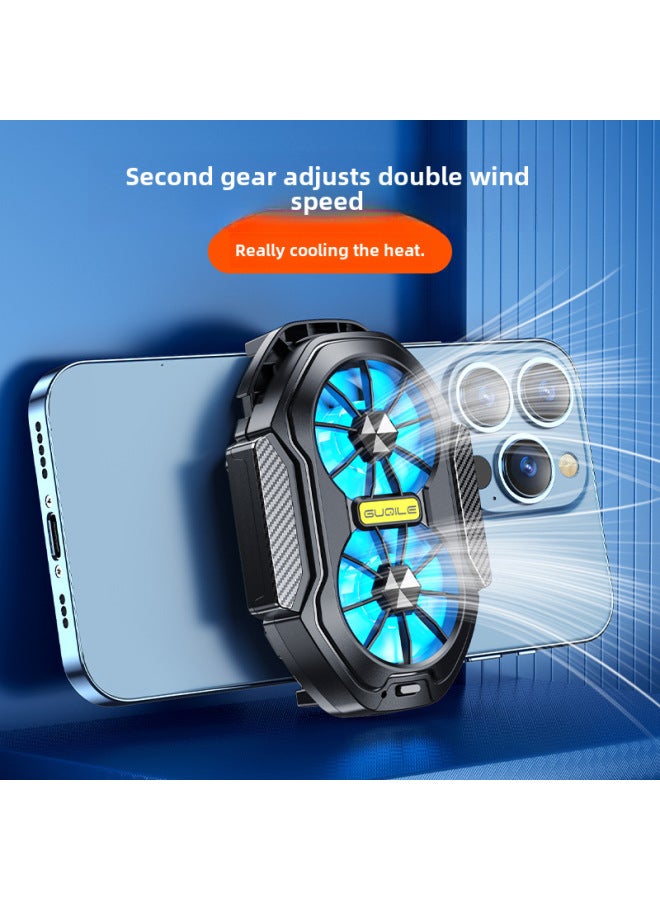 Loquat 2024 Arrival FS01 Dual Fan Mobile Phone Radiator Air Cooling Charging Wireless Radiator Back Clip Dual Turbine Cooling-Color:【FS01】 Dual Fan-plug-in Type  - Image 2