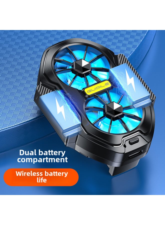 Loquat 2024 Arrival FS01 Dual Fan Mobile Phone Radiator Air Cooling Charging Wireless Radiator Back Clip Dual Turbine Cooling-Color:【FS01】 Dual Fan-plug-in Type  - Image 1