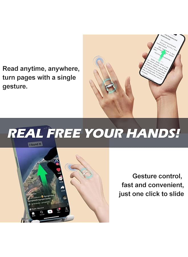 KASTWAVE Smart Ring 19.9 MM IP68 Waterproof Sports Ring Fitness Tracking Ring with Heart Rate Monitor Step Counter Blood Oxygen Monitor Sleep Tracking Remote Photograph Short Video Control Black - Image 4